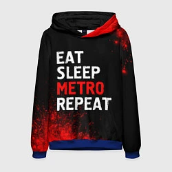 Толстовка-худи мужская Eat Sleep Metro Repeat Арт, цвет: 3D-синий