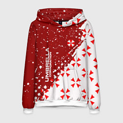 Толстовка-худи мужская Resident Evil Umbrella Corporation паттерн, цвет: 3D-белый