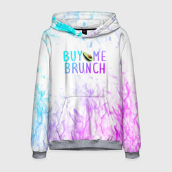 Толстовка-худи мужская Авокадо неон avocado neon, цвет: 3D-меланж