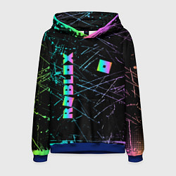 Толстовка-худи мужская ROBLOX неоновый логотип, цвет: 3D-синий