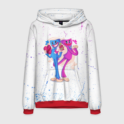 Мужская толстовка Влюбленные Хагги Вагги и Кисси Мисси / 3D-Красный – фото 1