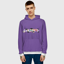 Толстовка-худи мужская Graduate!, цвет: 3D-белый — фото 2