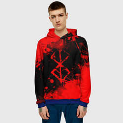 Толстовка-худи мужская КЛЕЙМО ЖЕРТВЫ - BERSERKБЕРСЕРК, цвет: 3D-синий — фото 2