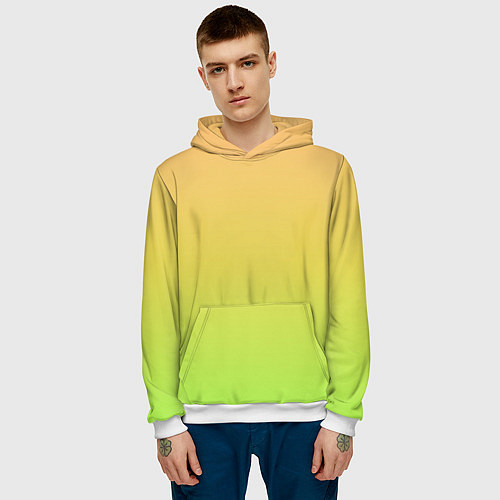 Мужская толстовка GRADIEND YELLOW-GREEN / 3D-Белый – фото 3