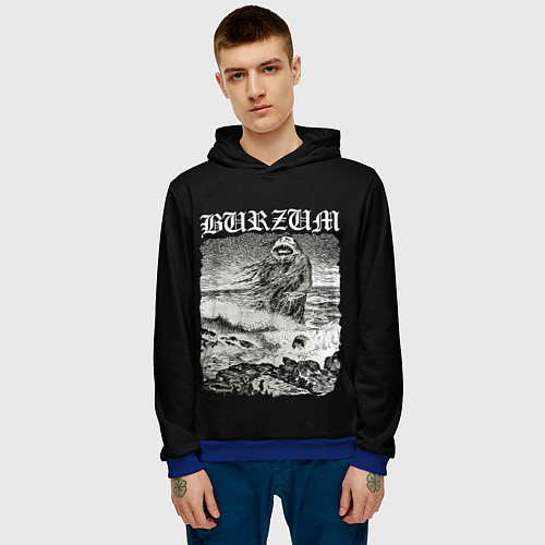 Мужская толстовка Burzum - The Sea Monster / 3D-Синий – фото 3