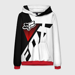 Толстовка-худи мужская FOX RACING - ФОКС ЧЕРНЫЙ И БЕЛЫЙ, цвет: 3D-красный