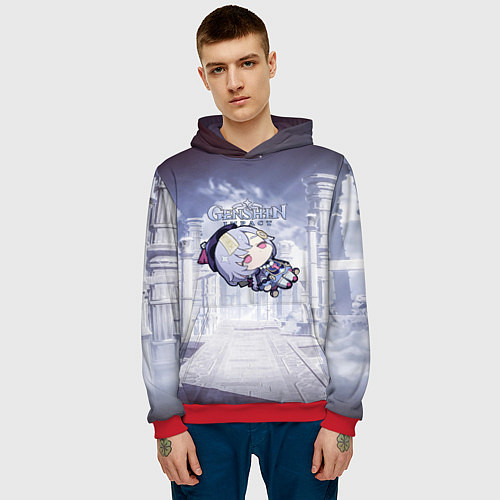 Мужская толстовка Genshin Impact - Qiqi / 3D-Красный – фото 3