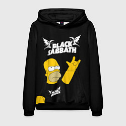 Толстовка-худи мужская Black Sabbath Гомер Симпсон Simpsons, цвет: 3D-черный