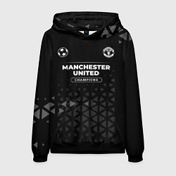 Толстовка-худи мужская Manchester United Champions Uniform, цвет: 3D-черный