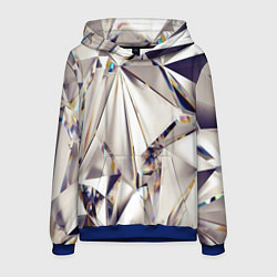 Толстовка-худи мужская 3D бриллианты, цвет: 3D-синий