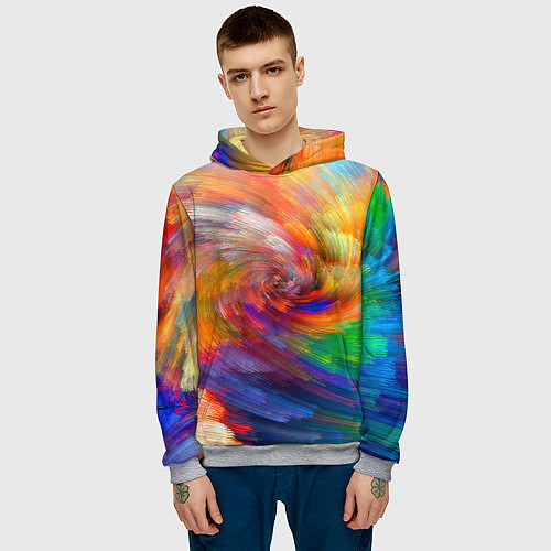 Мужская толстовка MULTICOLORED SWIRLS / 3D-Меланж – фото 3