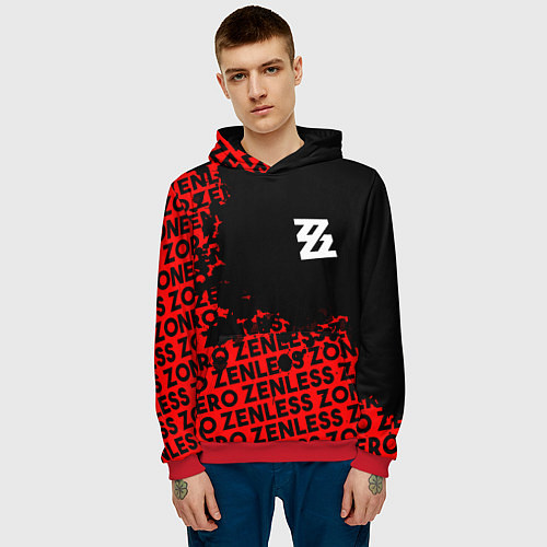 Мужская толстовка Zenless Zone Zero капля арт / 3D-Красный – фото 3