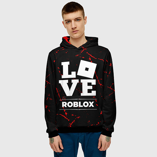 Мужская толстовка Roblox Love Классика / 3D-Черный – фото 3