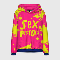 Толстовка-худи мужская Sex Pistols Yellow Logo, цвет: 3D-синий