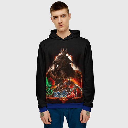 Мужская толстовка BLOODBORNE Экспозиция боссов / 3D-Синий – фото 3