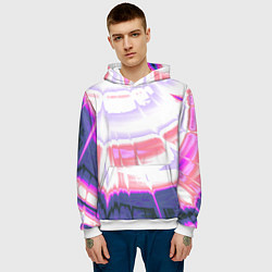 Толстовка-худи мужская Тай-дай Абстракция Tie-Dye, цвет: 3D-белый — фото 2