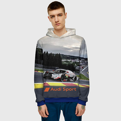Мужская толстовка Audi Sport Racing team Ауди Спорт Гоночная команда / 3D-Синий – фото 3