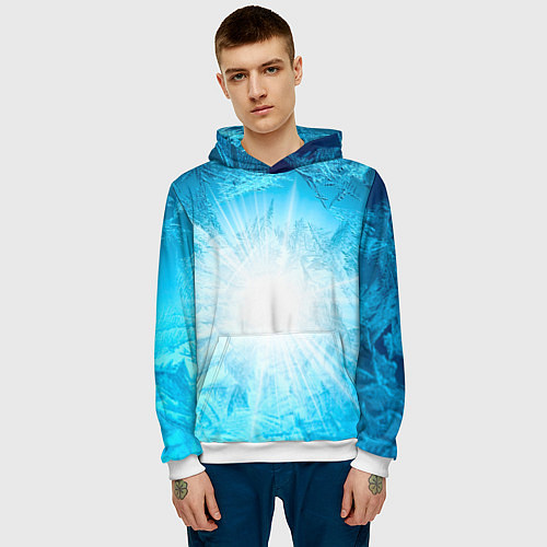 Мужская толстовка Лед Вспышка света / 3D-Белый – фото 3