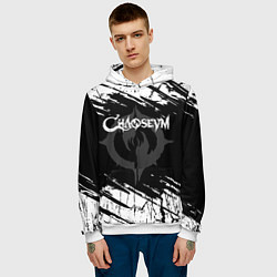 Толстовка-худи мужская Chaoseum Logo Grunge, цвет: 3D-белый — фото 2