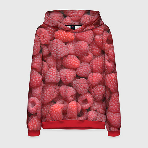 Мужская толстовка Малина - ягоды / 3D-Красный – фото 1