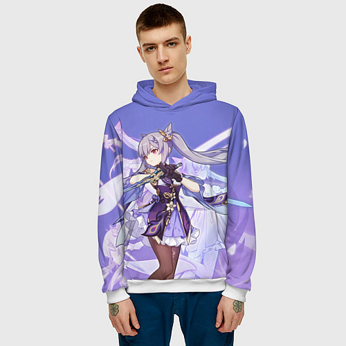 Мужская толстовка Keqing Genshin Impact / 3D-Белый – фото 3