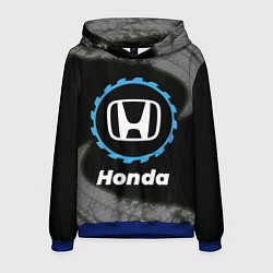 Толстовка-худи мужская Honda в стиле Top Gear со следами шин на фоне, цвет: 3D-синий