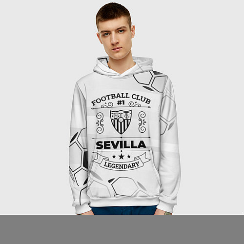 Мужская толстовка Sevilla Football Club Number 1 Legendary / 3D-Белый – фото 3