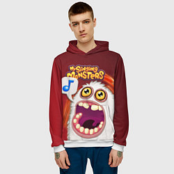 Толстовка-худи мужская My singing monster, цвет: 3D-белый — фото 2