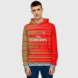 Толстовка-худи мужская Arsenal fly emirates, цвет: 3D-меланж — фото 2