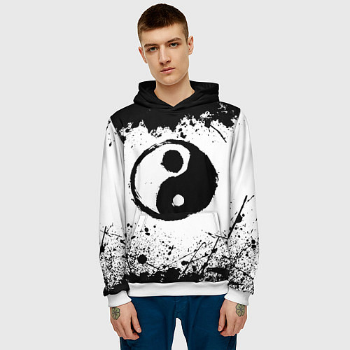 Мужская толстовка Инь Янь Гранж / 3D-Белый – фото 3