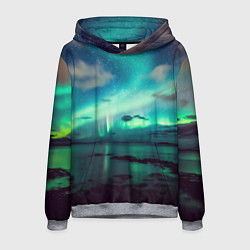 Толстовка-худи мужская Aurora borealis, цвет: 3D-меланж