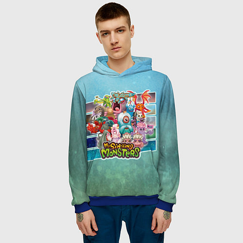 Мужская толстовка Мои поющие монстры персонажи / 3D-Синий – фото 3