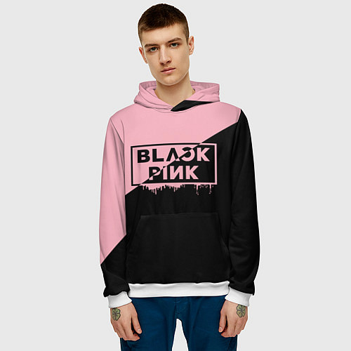 Мужская толстовка BLACKPINK BIG LOGO / 3D-Белый – фото 3