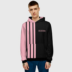 Толстовка-худи мужская BLACKPINK HALF BLACK-PINK MINI LOGO, цвет: 3D-черный — фото 2