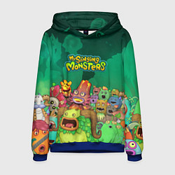 Толстовка-худи мужская Персонажи Мои поющие монстры, цвет: 3D-синий