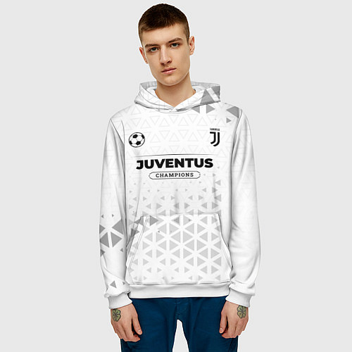 Мужская толстовка Juventus Champions Униформа / 3D-Белый – фото 3