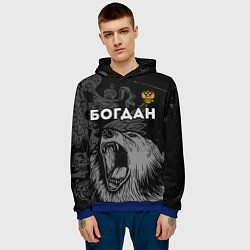 Толстовка-худи мужская Богдан Россия Медведь, цвет: 3D-синий — фото 2