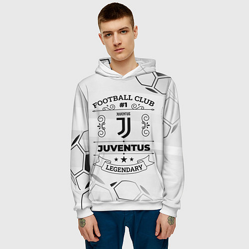 Мужская толстовка Juventus Football Club Number 1 Legendary / 3D-Белый – фото 3