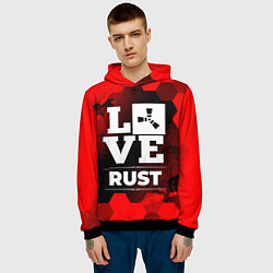 Толстовка-худи мужская Rust Love Классика, цвет: 3D-черный — фото 2