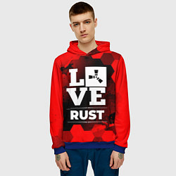 Толстовка-худи мужская Rust Love Классика, цвет: 3D-синий — фото 2
