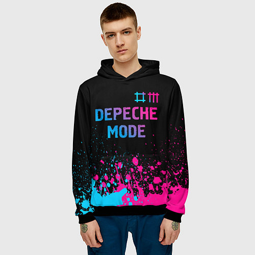 Мужская толстовка Depeche Mode Neon Gradient / 3D-Черный – фото 3