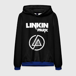 Толстовка-худи мужская Linkin Park логотип и надпись, цвет: 3D-синий