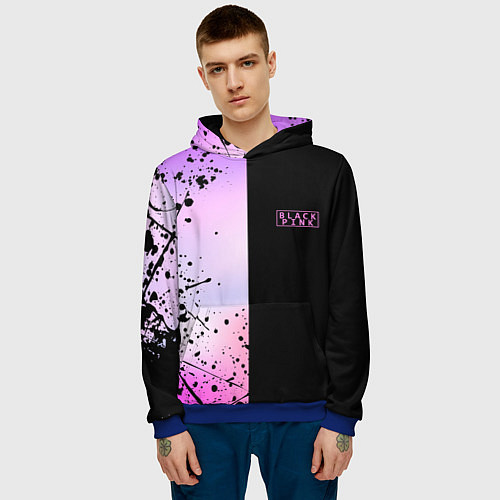 Мужская толстовка BLACKPINK HALF COLORS / 3D-Синий – фото 3