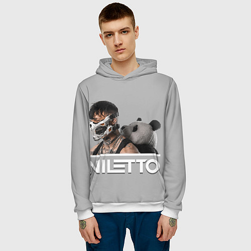 Мужская толстовка Нилетто - Криолит / 3D-Белый – фото 3