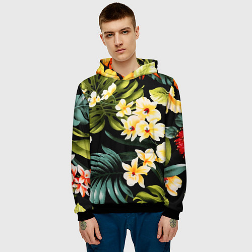 Мужская толстовка Vanguard floral composition Summer / 3D-Черный – фото 3