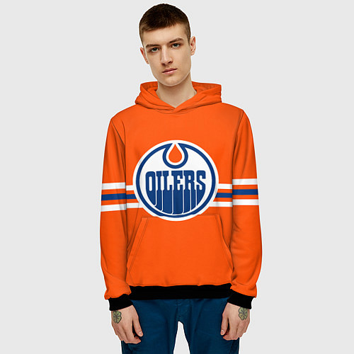 Мужская толстовка Эдмонтон Ойлерз Форма / 3D-Черный – фото 3