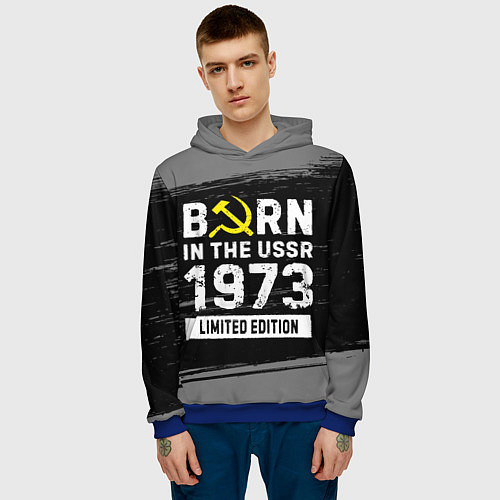 Мужская толстовка Born In The USSR 1973 year Limited Edition / 3D-Синий – фото 3