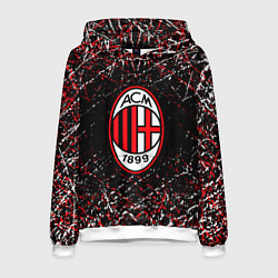 Толстовка-худи мужская Ac milan фк милан, цвет: 3D-белый