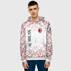 Толстовка-худи мужская Ac milan logo, цвет: 3D-белый — фото 2