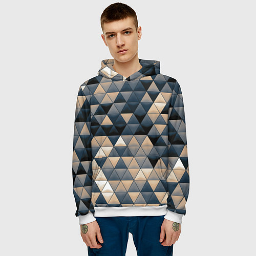 Мужская толстовка Кибернетическая стена / 3D-Белый – фото 3